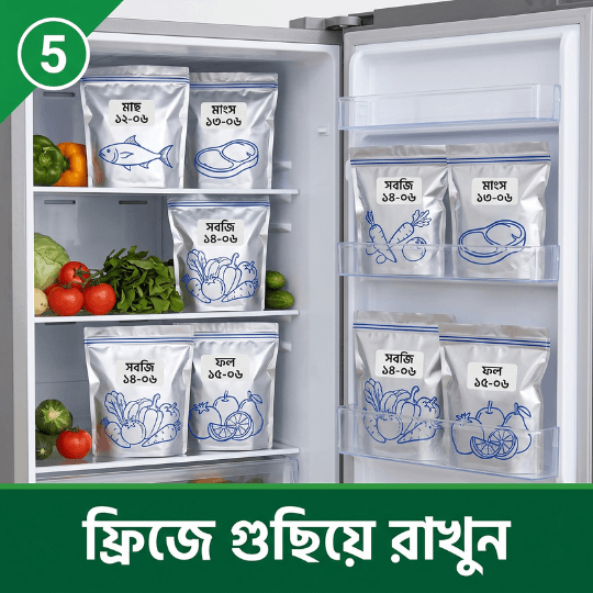 ধাপ ৪: ফ্রিজে গুছিয়ে রাখুন