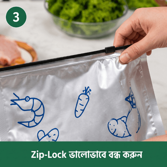 ধাপ ২: Zip-Lock ভালোভাবে বন্ধ করুন